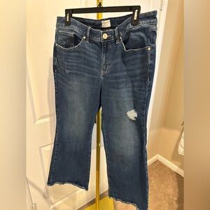 Lane Bryant Blue Distressed Ankle Jeans size 16 inseam 25”